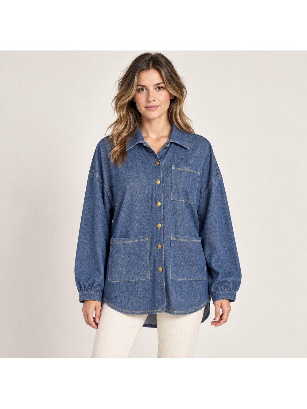 NWT Halara Oversized Denim Button-Up Shirt Jacket Size Small